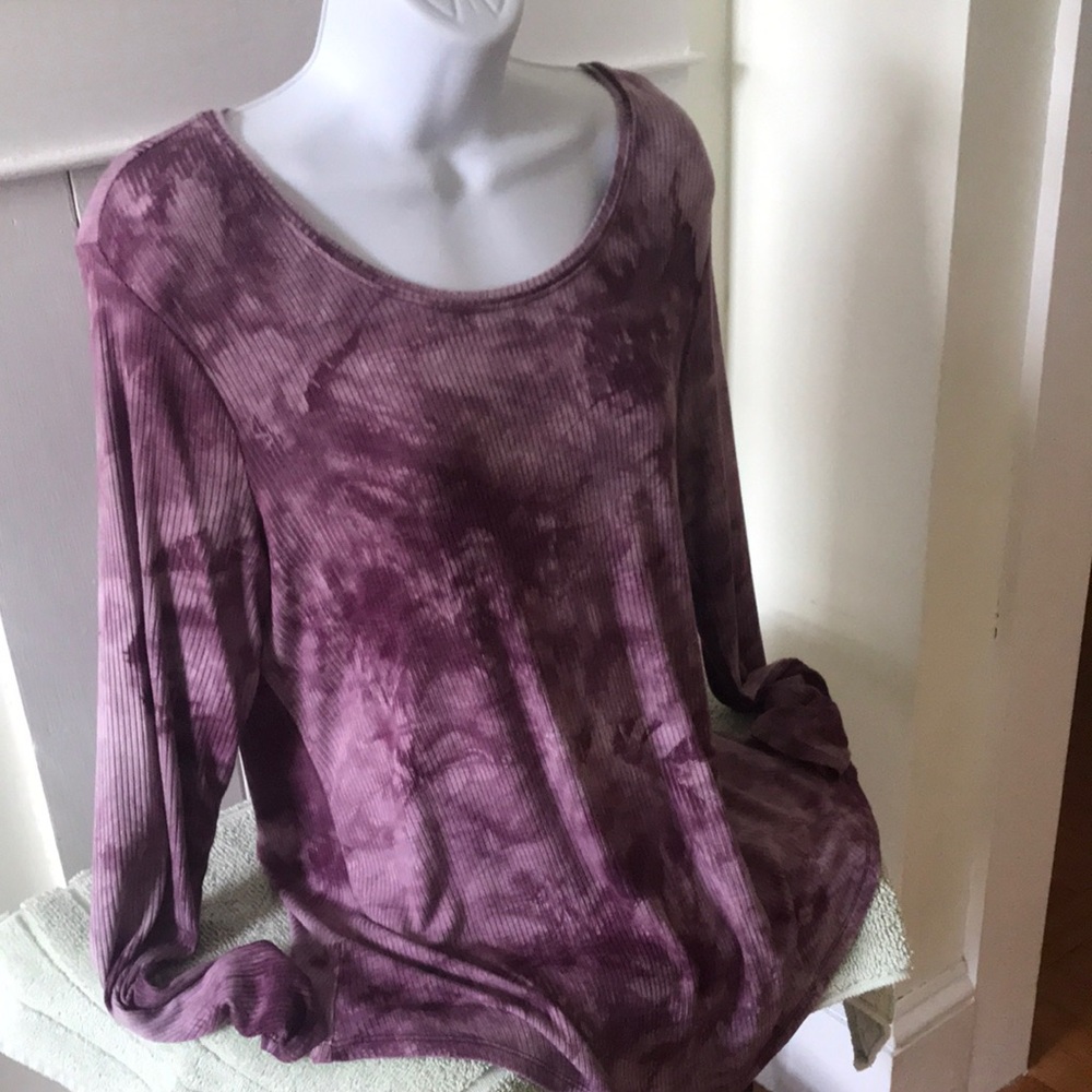 Purple Tie-Dye Long Sleeve Top